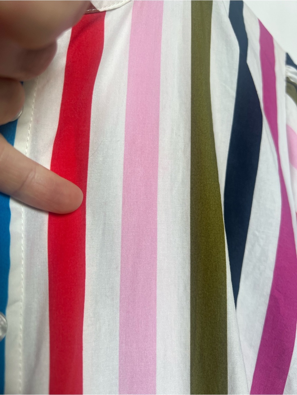 Boden Alba Rainbow Stripe Cotton Tiered Maxi Dress Belted Vertical Stripe US8 - Picture 16 of 16